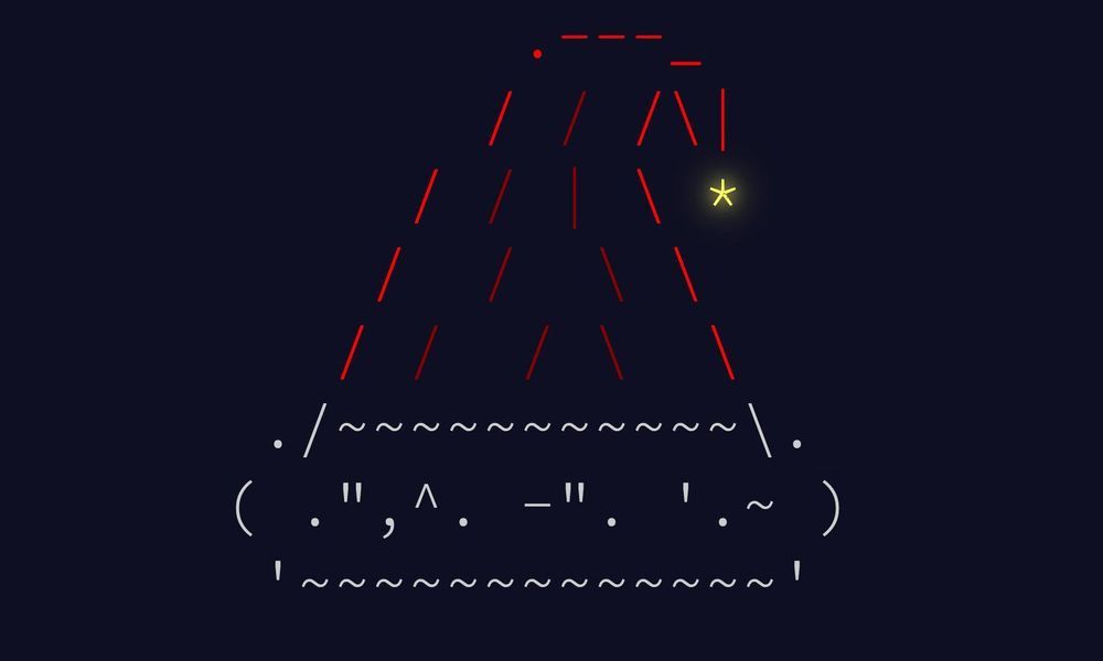 Advent of Code ASCII santa hat